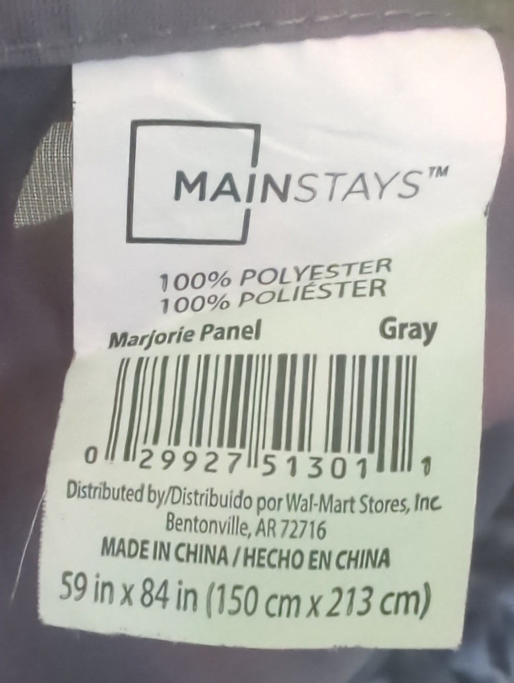 Mainstays Gray Polyester Curtain Panels Set Of 3